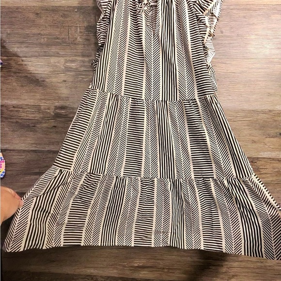 Time and Tru Black and Tan Striped Dress - Picture 4 of 12